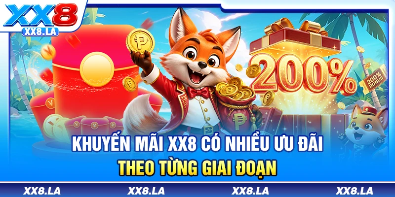 Khuyến mãi XX8 có nhiều ưu đãi theo từng giai đoạn